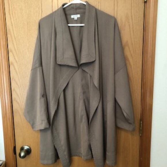 Vintage Max Studio Classic Drapey Wrap Swing Coat Lightweight 1X Oversized - Picture 1 of 8